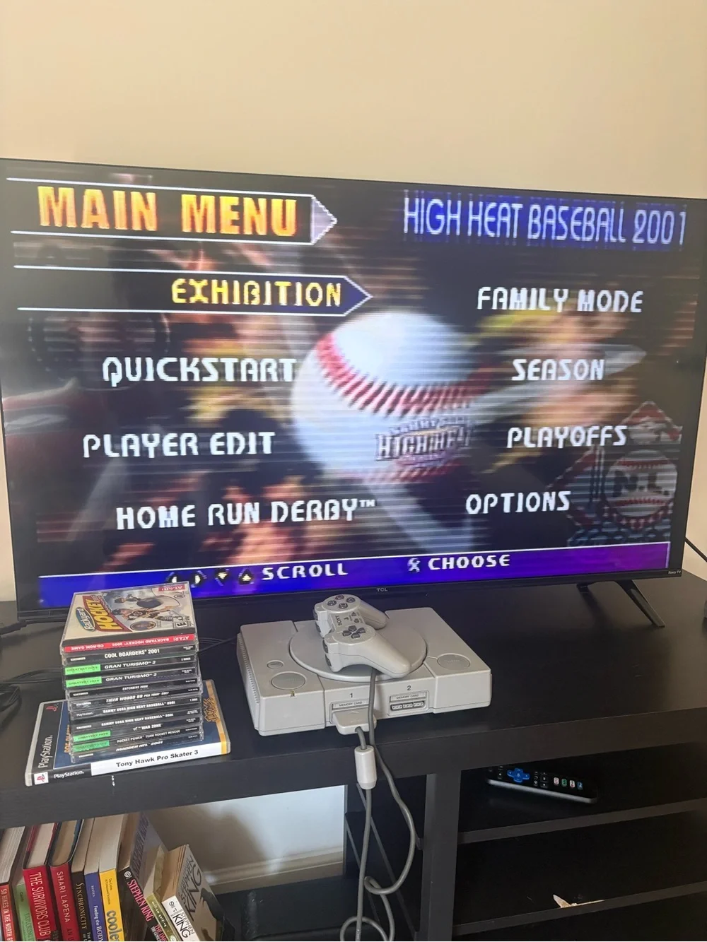 Sony PlayStation 1 Console, games, controllers, and cords